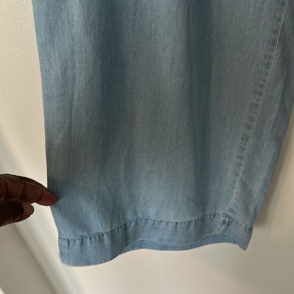 Loft Wide Leg HR Chambray Casual Pants L - Picture 3 of 6